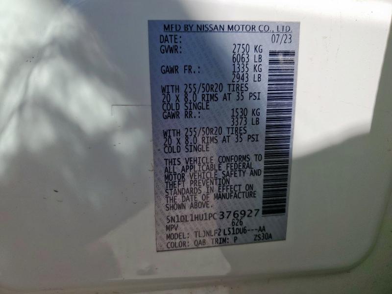 2023 INFINITI QX60 AUTOG 5N1DL1HU1PC376927