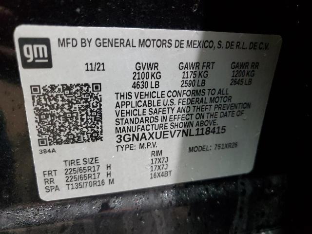 2022 CHEVROLET EQUINOX LT - 3GNAXUEV7NL118415
