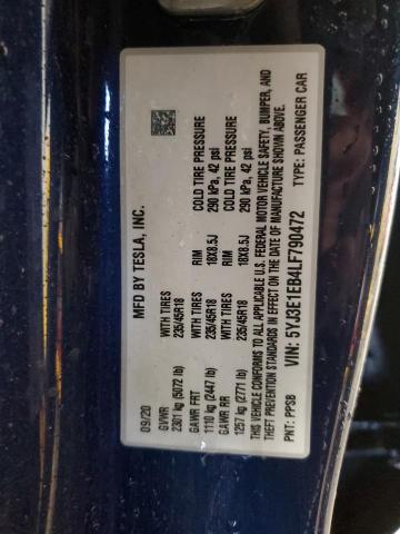 2020 TESLA MODEL 3 - 5YJ3E1EB4LF790472