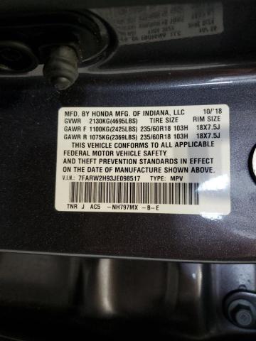 2018 HONDA CR-V TOURI - 7FARW2H93JE098517