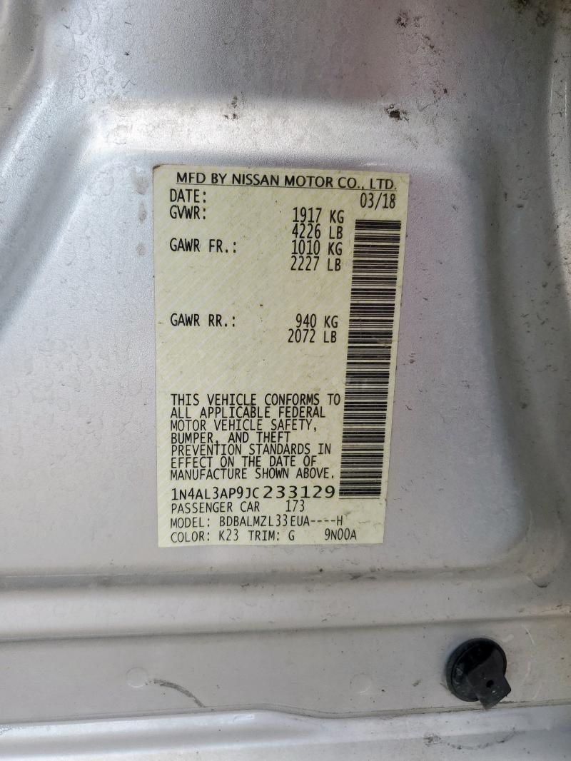 2018 NISSAN ALTIMA 2.5 - 1N4AL3AP9JC233129