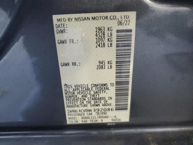 2022 NISSAN ALTIMA SR - 1N4BL4CV0NN392086