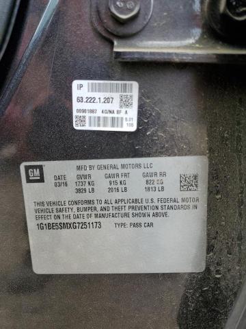 2016 CHEVROLET CRUZE LT - 1G1BE5SMXG7251173