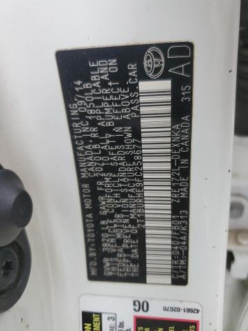 2015 TOYOTA COROLLA L - 2T1BURHE9FC258677