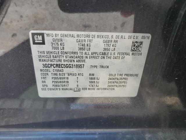 2016 CHEVROLET SILVERADO - 3GCPCREC5GG318957