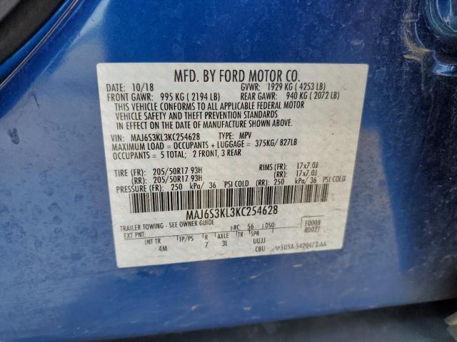 2019 FORD ECOSPORT T - MAJ6S3KL3KC254628