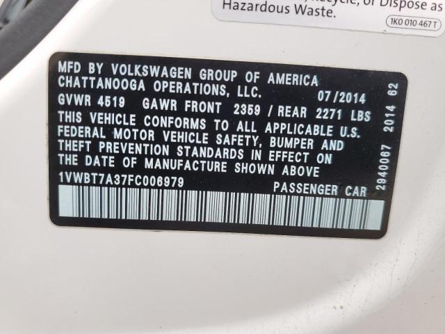 2015 VOLKSWAGEN PASSAT SE - 1VWBT7A37FC006979