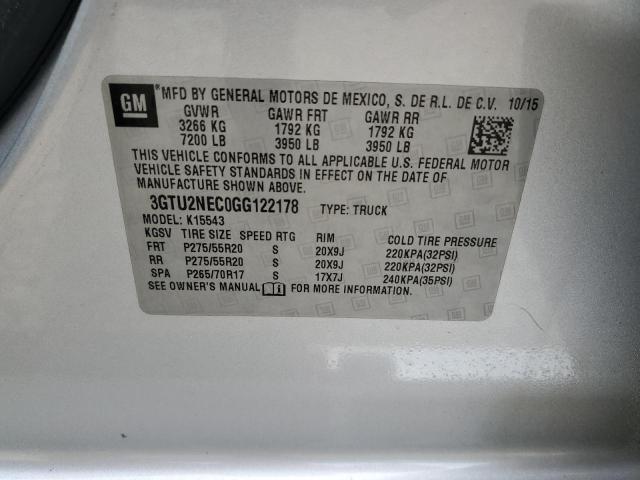2016 GMC SIERRA K15 - 3GTU2NEC0GG122178