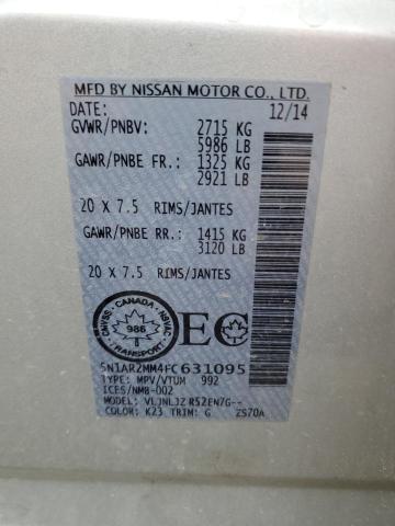 2015 NISSAN PATHFINDER 5N1AR2MM4FC631095