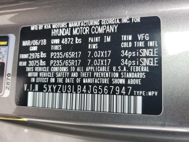 2018 HYUNDAI SANTA FE S - 5XYZU3LB4JG567947
