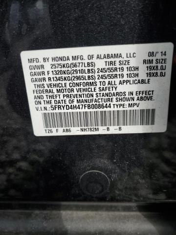 2015 ACURA MDX TECHNO - 5FRYD4H47FB008644