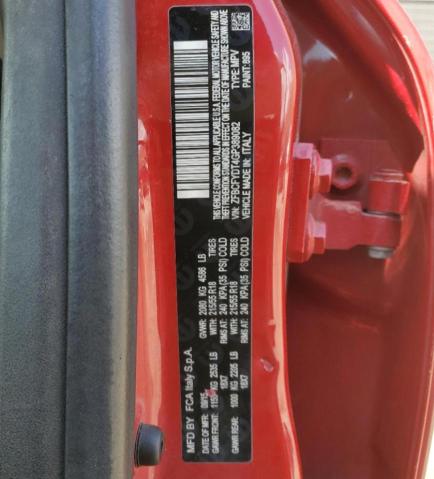 2016 FIAT 500X LOUNG ZFBCFYDT4GP389082