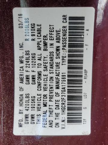 2016 HONDA ACCORD LX - 1HGCR2F37GA175691