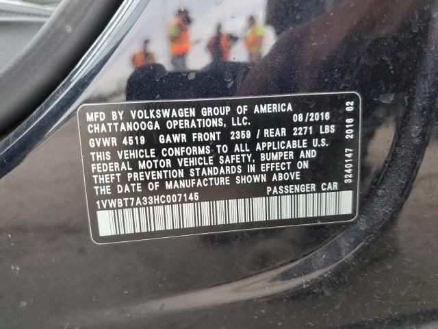 2017 VOLKSWAGEN PASSAT SE - 1VWBT7A33HC007145