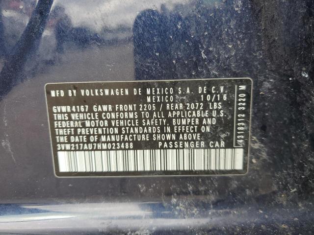 2017 VOLKSWAGEN GOLF S 3VW217AU7HM023488