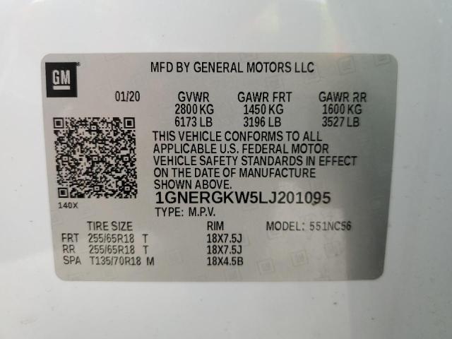 2020 CHEVROLET TRAVERSE L - 1GNERGKW5LJ201095