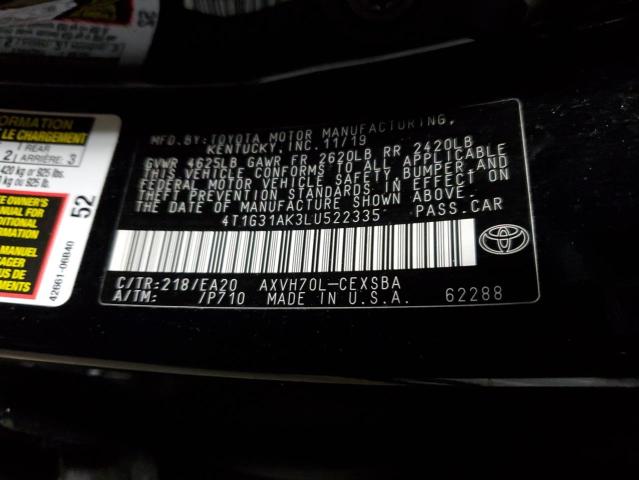 2020 TOYOTA CAMRY SE - 4T1G31AK3LU522335
