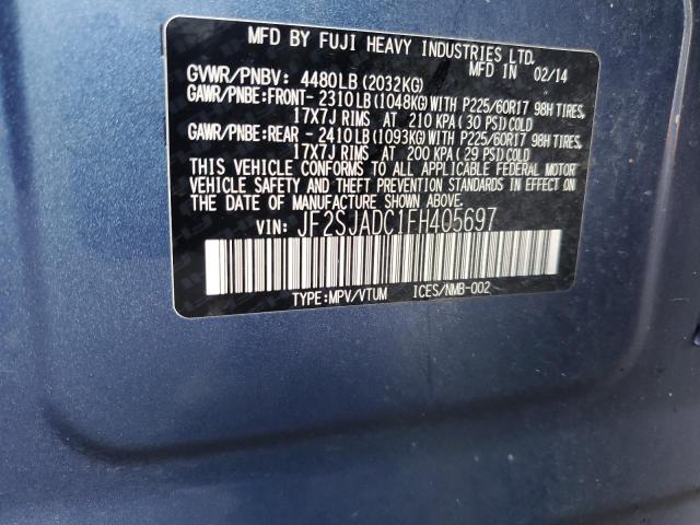 2015 SUBARU FORESTER 2 - JF2SJADC1FH405697