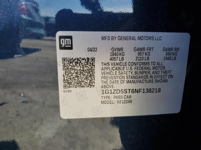 2022 CHEVROLET MALIBU  LT 1G1ZD5ST6NF138218