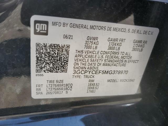 2021 CHEVROLET SILVERADO - 3GCPYCEF5MG378970