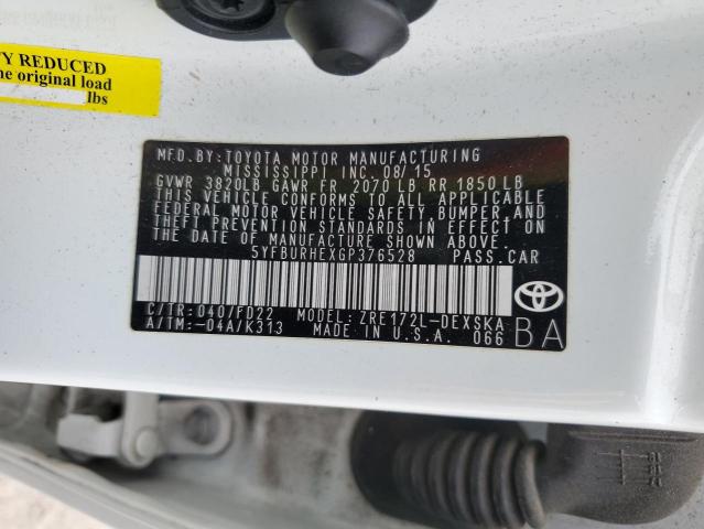 2016 TOYOTA COROLLA L - 5YFBURHEXGP376528