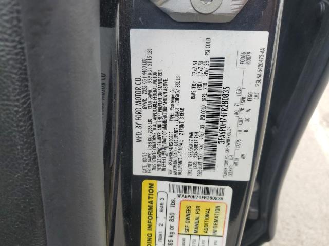 2015 FORD FUSION SE - 3FA6P0H74FR280835