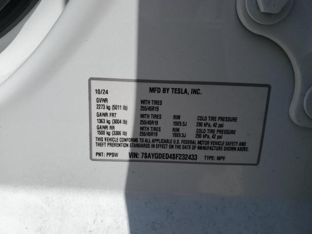 2025 TESLA MODEL Y - 7SAYGDED4SF232433