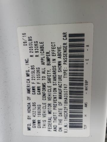 2017 HONDA ACCORD SPO - 1HGCR2F18HA050747