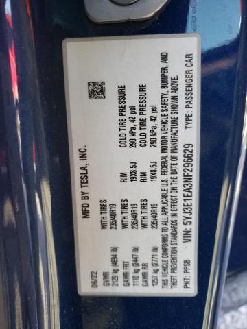 2022 TESLA MODEL 3 - 5YJ3E1EA3NF296629