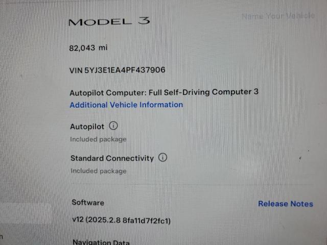 2023 TESLA MODEL 3 - 5YJ3E1EA4PF437906