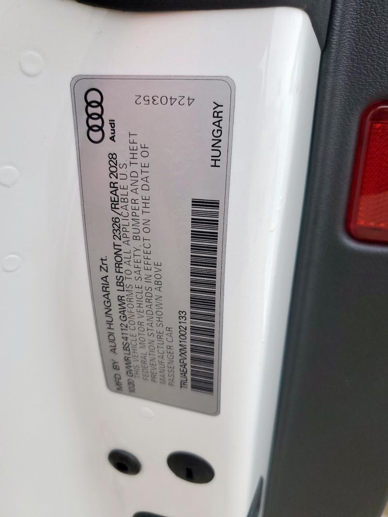 2021 AUDI TT TRUAEAFVXM1002133