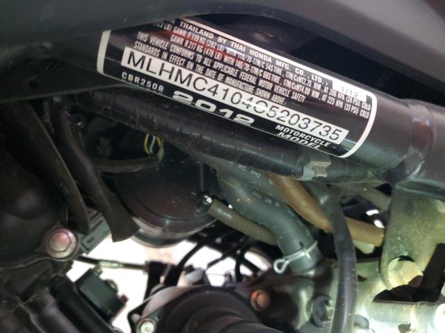 2012 HONDA CBR250 R MLHMC4104C5203735