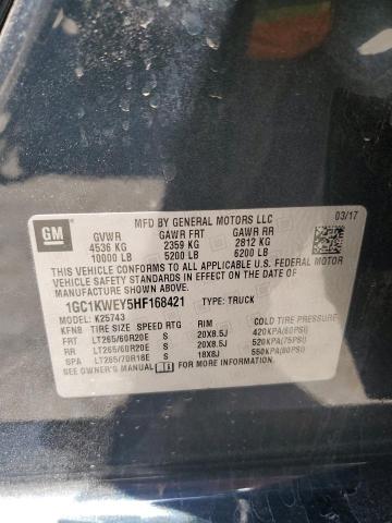 2017 CHEVROLET SILVERADO - 1GC1KWEY5HF168421