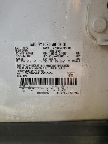 2020 FORD EXPLORER S - 1FM5K8GC7LGC96656