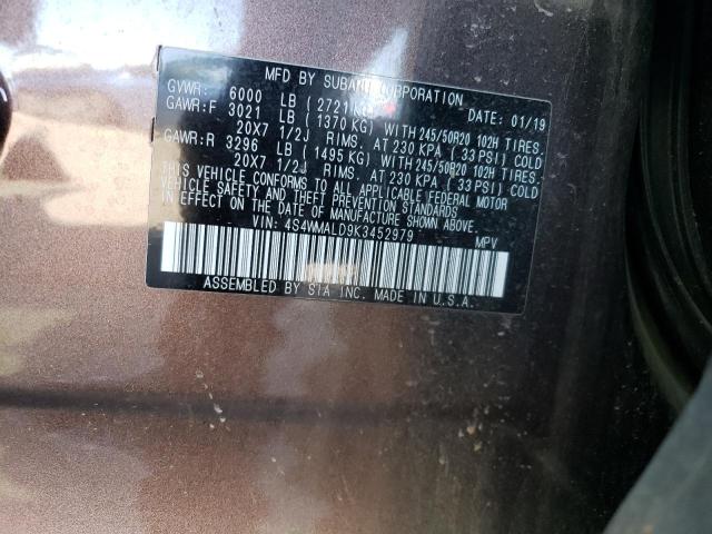 2019 SUBARU ASCENT LIM - 4S4WMALD9K3452979