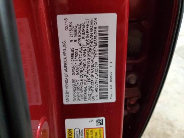 2018 HONDA ACCORD EXL - 1HGCV1F51JA123519