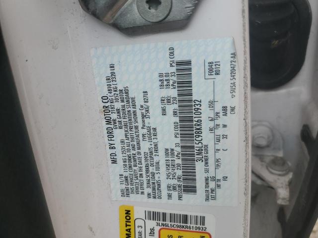 2019 LINCOLN MKZ RESERV 3LN6L5C98KR610932
