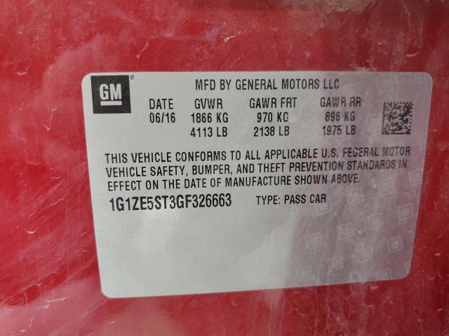2016 CHEVROLET MALIBU LT - 1G1ZE5ST3GF326663