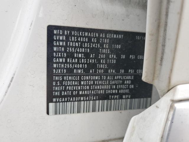 2015 VOLKSWAGEN TIGUAN S - WVGAV7AX0FW547541