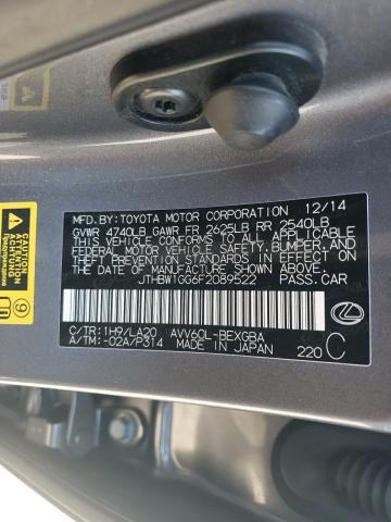 2015 LEXUS ES 300H JTHBW1GG6F2089522