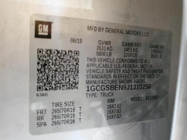 2018 CHEVROLET COLORADO - 1GCGSBEN9J1310250