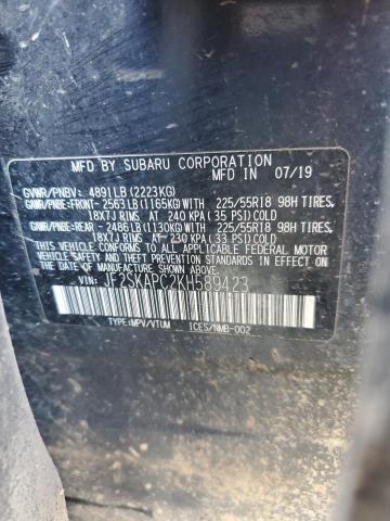 2019 SUBARU FORESTER S - JF2SKAPC2KH589423
