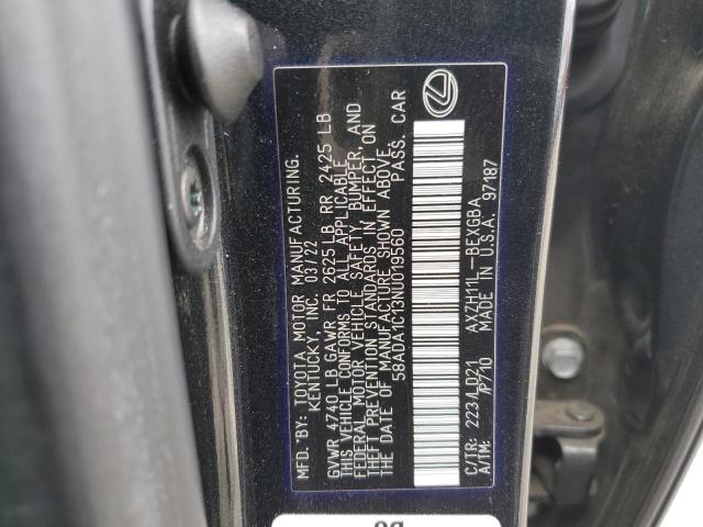 2022 LEXUS ES 300H BA 58ADA1C13NU019560