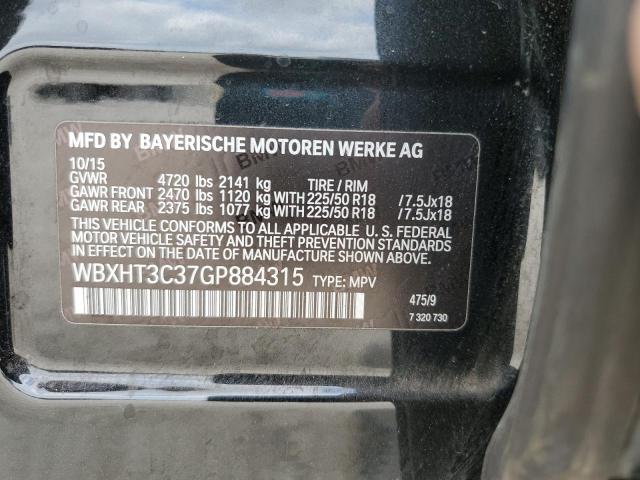 2016 BMW X1 XDRIVE2 WBXHT3C37GP884315