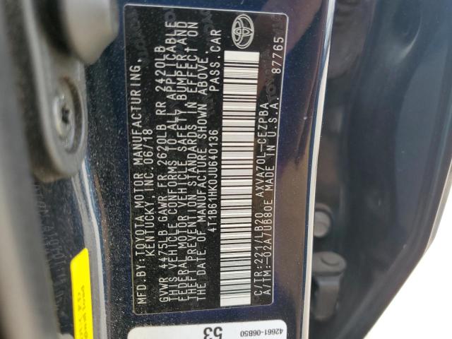 2018 TOYOTA CAMRY XSE - 4T1B61HK0JU640136