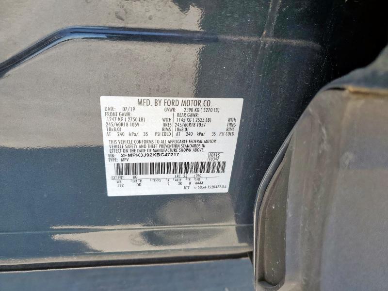 2019 FORD EDGE SEL - 2FMPK3J92KBC47217
