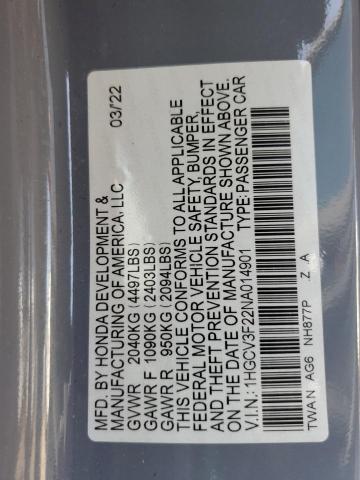 2022 HONDA ACCORD HYB - 1HGCV3F22NA014901