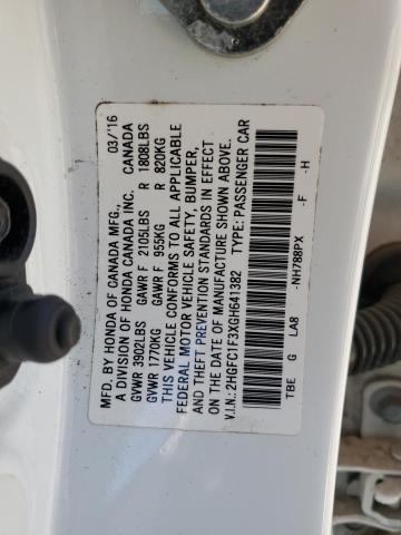 2016 HONDA CIVIC EX - 2HGFC1F3XGH641382
