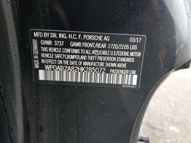 2017 PORSCHE CAYMAN S WP0AB2A82HK285072
