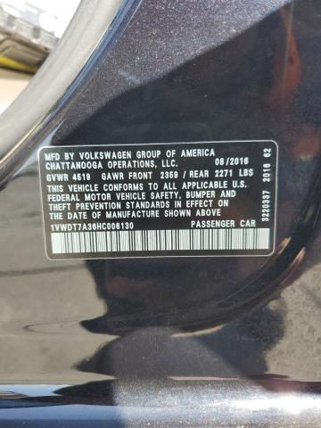 2017 VOLKSWAGEN PASSAT R-L - 1VWDT7A36HC006130